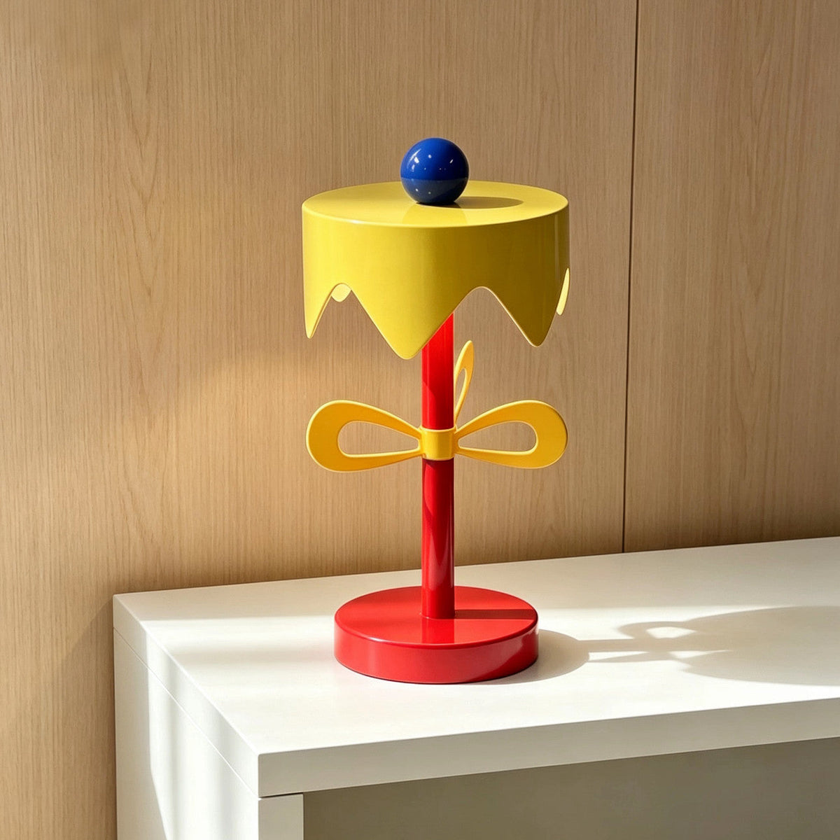 Elaarena Lampe de Table à Abat-Jour Festonné Multicolore Salon Chambre