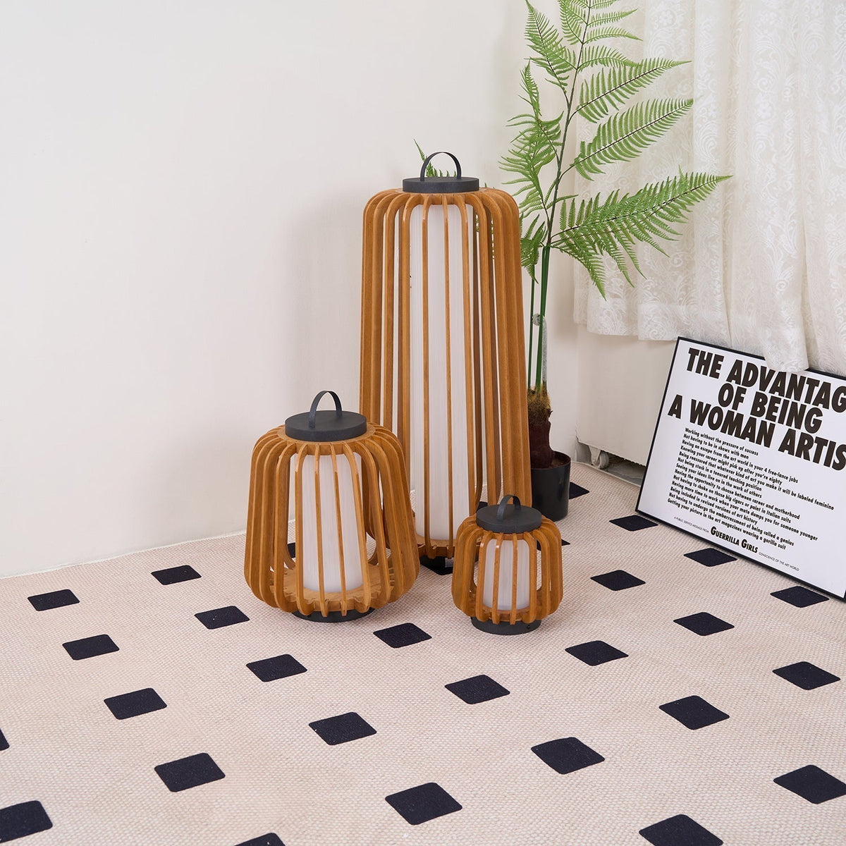Nelius Lanterne en Bois Luminaire Extérieur