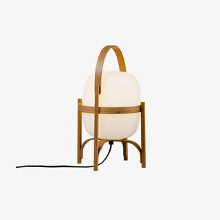 Lethra Lampe de Table en Bois Et Verre