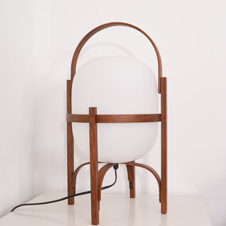 Lethra Lampe de Table en Bois Et Verre