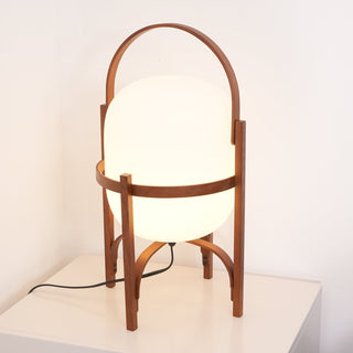 Lethra Lampe de Table en Bois Et Verre