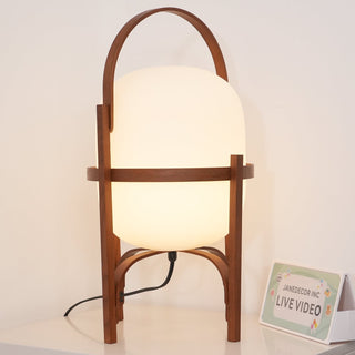 Lethra Lampe de Table en Bois Et Verre