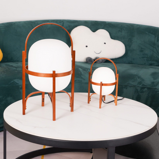Lethra Lampe de Table en Bois Et Verre