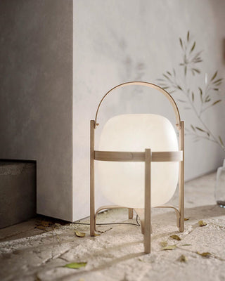 Lethra Lampe de Table en Bois Et Verre
