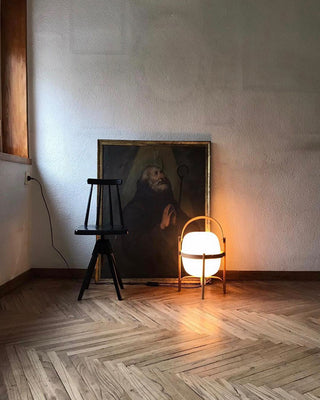 Lethra Lampe de Table en Bois Et Verre