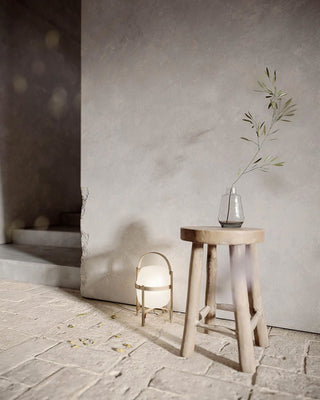 Lethra Lampe de Table en Bois Et Verre