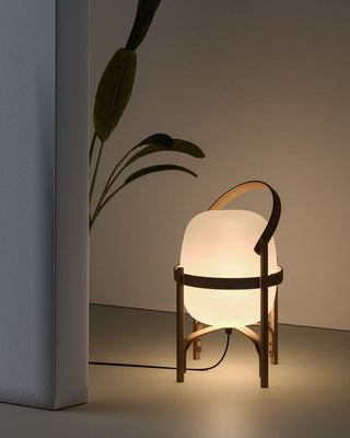 Lethra Lampe de Table en Bois Et Verre