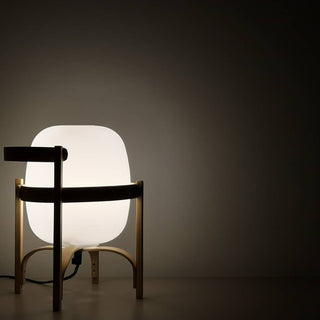 Lethra Lampe de Table en Bois Et Verre