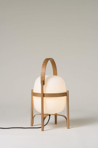 Lethra Lampe de Table en Bois Et Verre