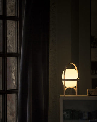 Lethra Lampe de Table en Bois Et Verre