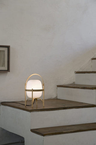 Lethra Lampe de Table en Bois Et Verre
