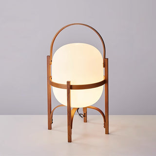 Lethra Lampe de Table en Bois Et Verre