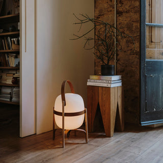 Lethra Lampe de Table en Bois Et Verre