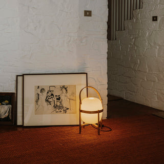 Lethra Lampe de Table en Bois Et Verre