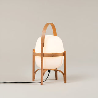 Lethra Lampe de Table en Bois Et Verre