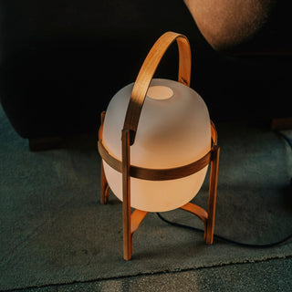 Lethra Lampe de Table en Bois Et Verre