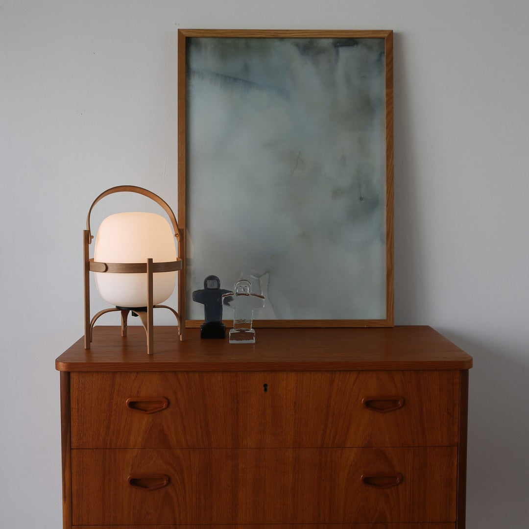 Lethra Lampe de Table en Bois Et Verre
