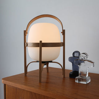 Lethra Lampe de Table en Bois Et Verre