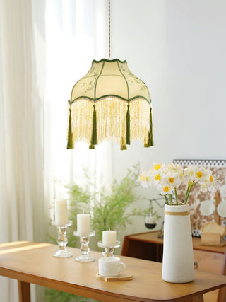 Prasina Beaded Fringe Pendant Light-Neutral Decor