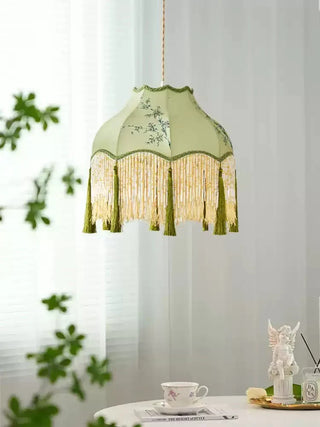Prasina Beaded Fringe Pendant Light-Neutral Decor
