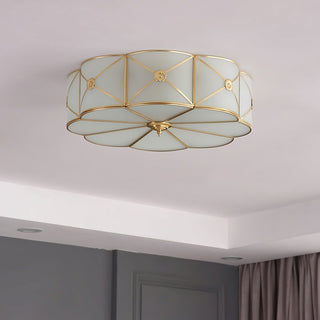 Solara Plafonnier Laiton Coquille Dépoli Classique