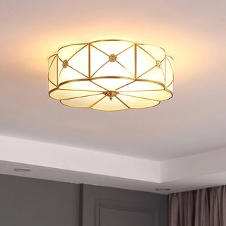 Solara Plafonnier Laiton Coquille Dépoli Classique