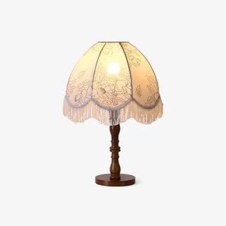 Orlyn Lampe de Table en Bois Et Tissu Élégante