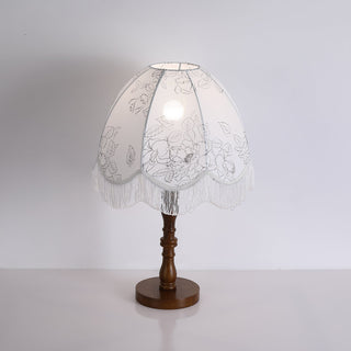 Orlyn Lampe de Table en Bois Et Tissu Élégante