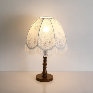 Orlyn Lampe de Table en Bois Et Tissu Élégante
