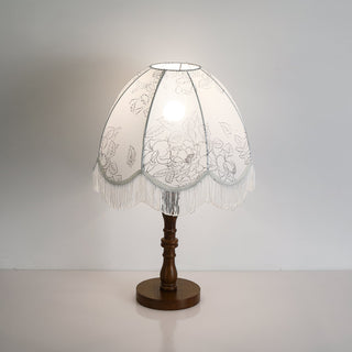 Orlyn Lampe de Table en Bois Et Tissu Élégante