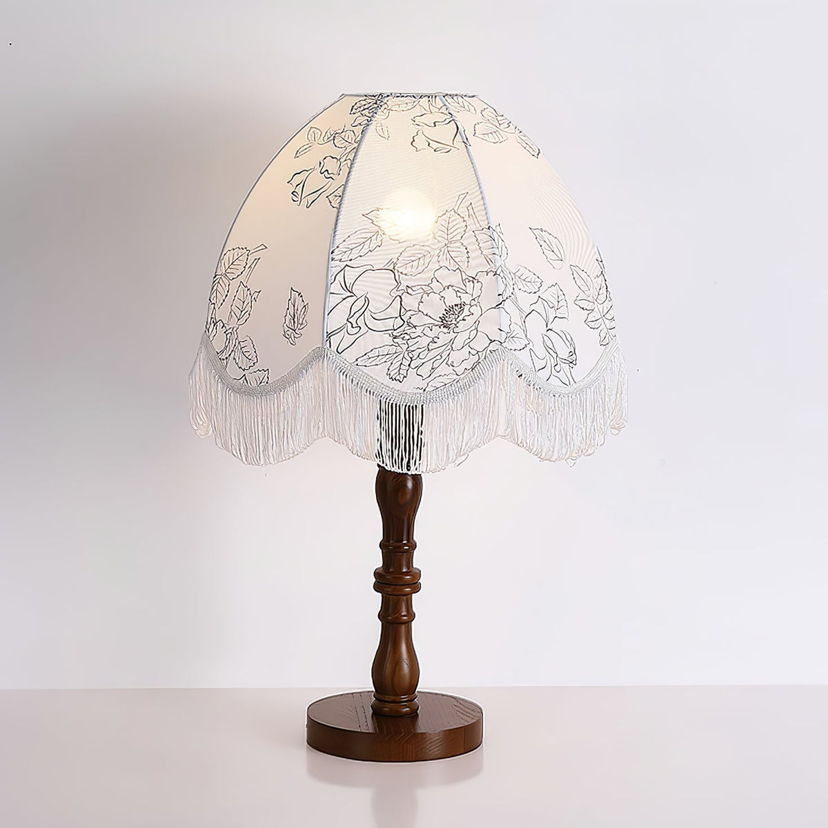 Orlyn Lampe de Table en Bois Et Tissu Élégante