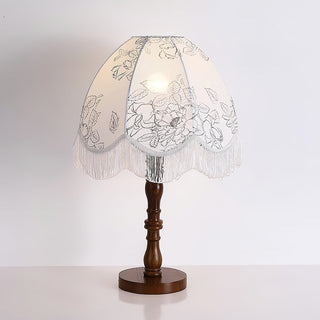 Orlyn Lampe de Table en Bois Et Tissu Élégante