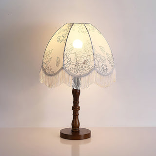 Orlyn Lampe de Table en Bois Et Tissu Élégante