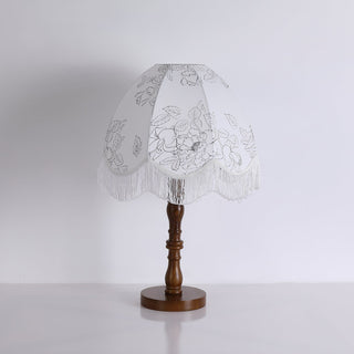 Orlyn Lampe de Table en Bois Et Tissu Élégante