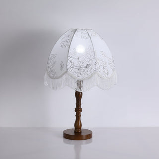 Orlyn Lampe de Table en Bois Et Tissu Élégante
