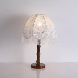 Orlyn Lampe de Table en Bois Et Tissu Élégante