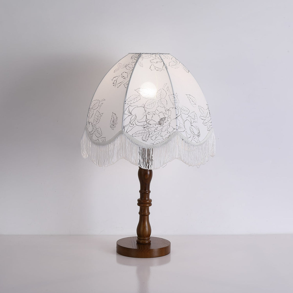 Orlyn Lampe de Table en Bois Et Tissu Élégante