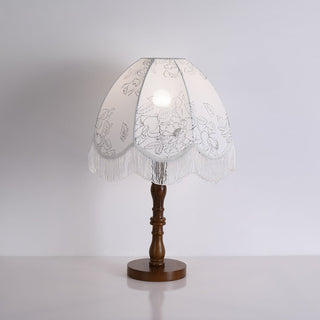 Orlyn Lampe de Table en Bois Et Tissu Élégante