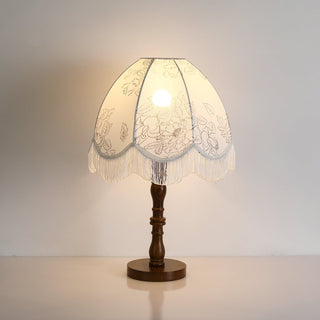 Orlyn Lampe de Table en Bois Et Tissu Élégante