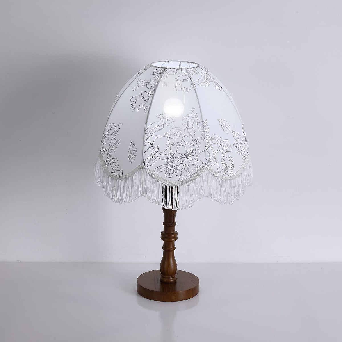 Orlyn Lampe de Table en Bois Et Tissu Élégante