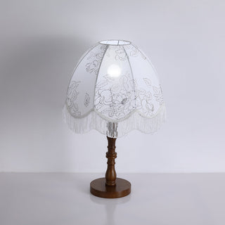 Orlyn Lampe de Table en Bois Et Tissu Élégante