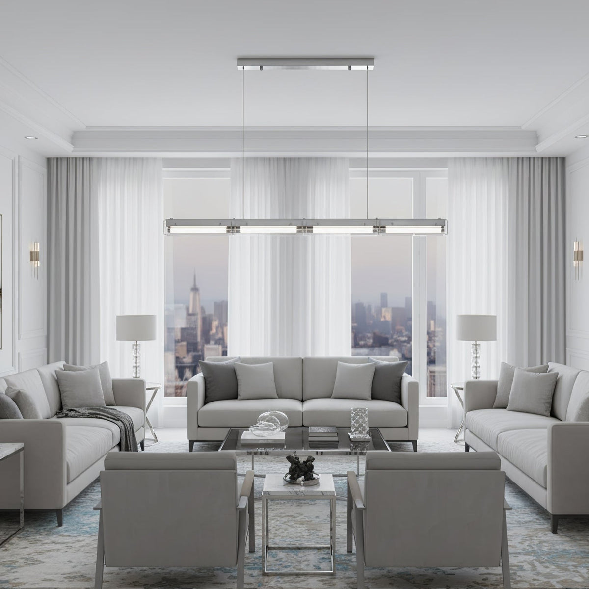 Prism Line Linear Pendant Lamp-Neutral Decor