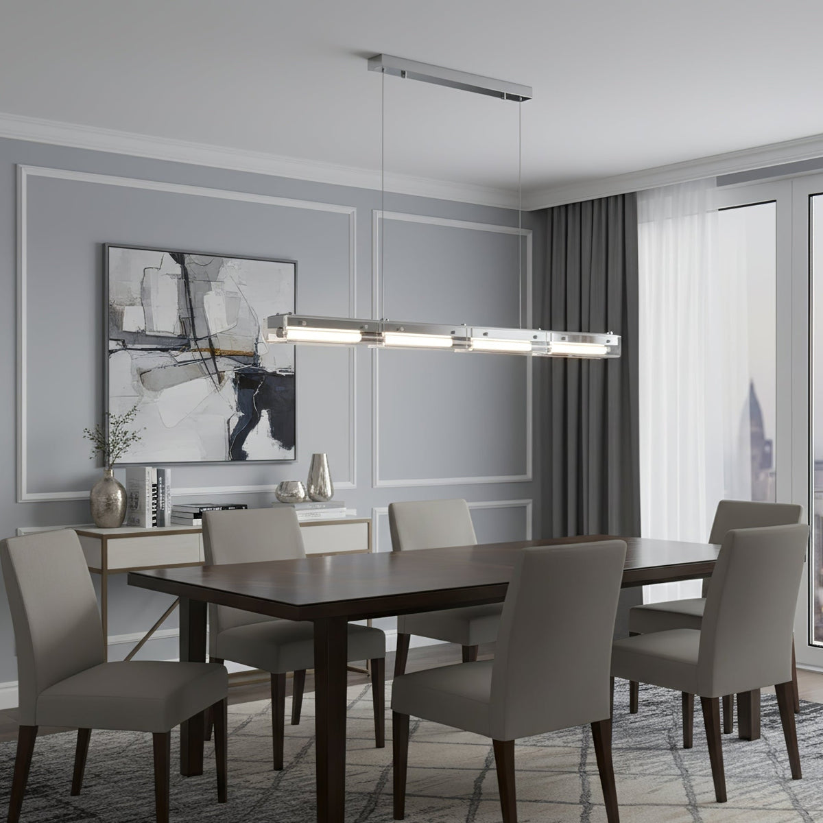 Prism Line Linear Pendant Lamp-Neutral Decor