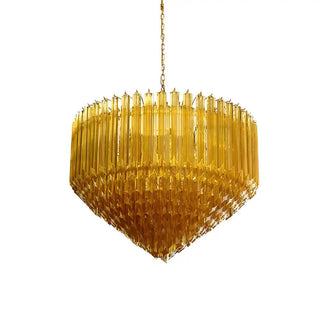 Aurora Lustre Ambre Murano Verre Prisme Grand Art