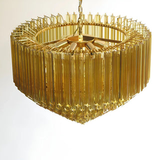 Aurora Lustre Ambre Murano Verre Prisme Grand Art