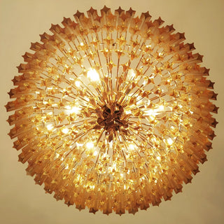 Aurora Lustre Ambre Murano Verre Prisme Grand Art