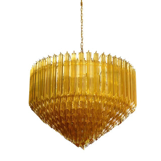 Aurora Lustre Ambre Murano Verre Prisme Grand Art