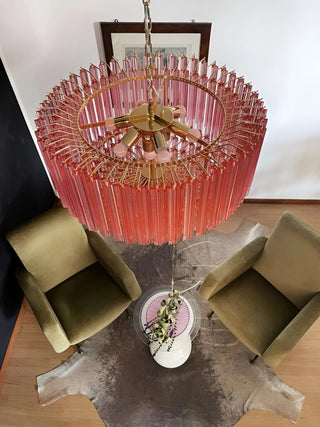Aurora Lustre Rose Verre Prismes Géométrique