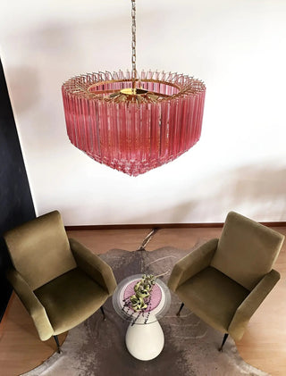 Aurora Lustre Rose Verre Prismes Géométrique