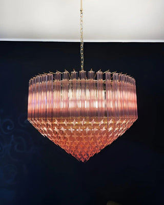 Aurora Lustre Rose Verre Prismes Géométrique